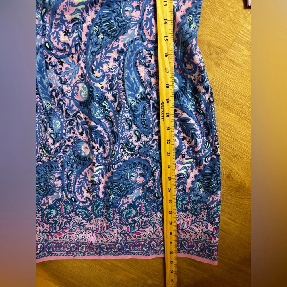 Lilly Pulitzer NWT Paisley Dress Size 00 Blue Pink Beach Vacation Summer - Picture 4 of 4